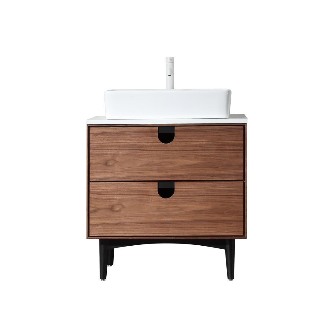 Antonina 30'' Single Bathroom Vanity with Quartz Top AllModern Base 