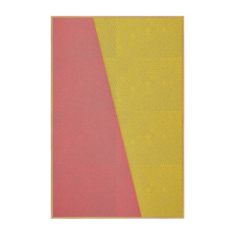 Tapis orange à motifs/zone saumon, Rectangle 4 pi x 6 pi
