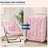 Rabbit Fur Saucer Chair, Foldable Faux Fur Lounge Chair with Metal Frame, Pink-1527632425