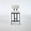 Ensemble de 2 tabourets de bar de 26 po avec tabourets de bar en tissu de hauteur comptoir et chaises de cuisine avec pieds en métal noir-725707670