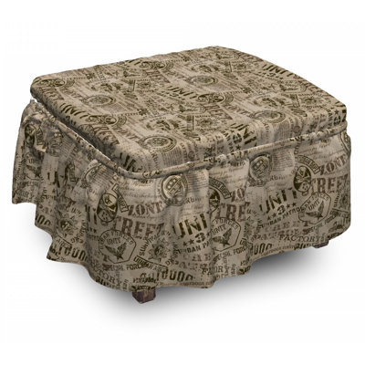 Box Cushion Ottoman Slipcover
