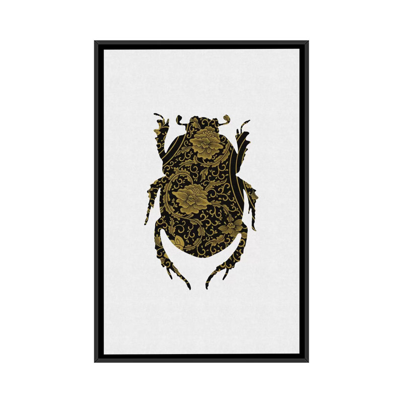 «Beetle I», impression sur toile, H 48 po x l 32 po x P 1,5 po, Toile encadrée noire, Pas de tapis