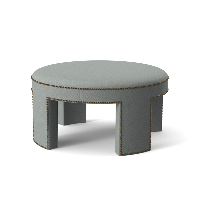 Durant Round Ottoman, Off-White 71629L12, 18.75"H x 33.5"W x 33.5"D