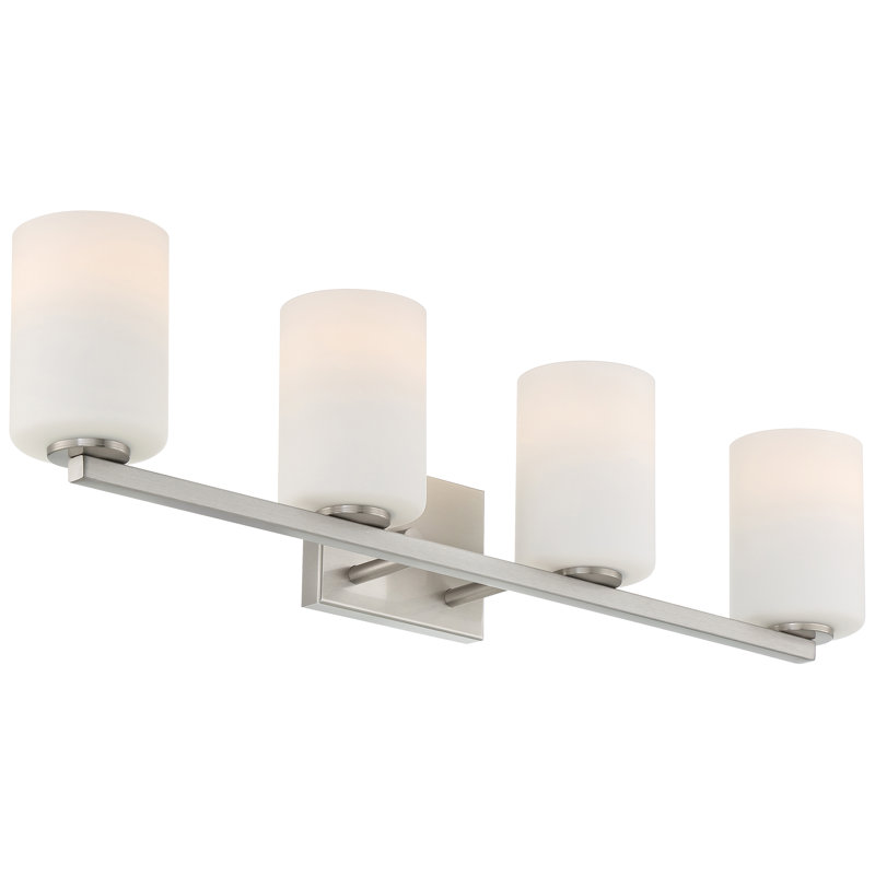 4 - Light Dimmable Vanity Light, Brushed Steel
