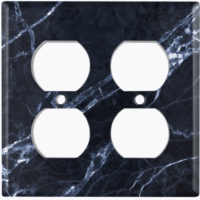 Plaque murale 2 prises doubles, Bleu