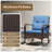 3PCS Outdoor Rocking Set Rattan Rocker Chairs w/ Tempered Glass Coffee Table Wicker Rocker Set-1570623724