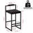 Modern Velvet Upholstered Bar Stools Set Of 2 Dining Chairs With Footrest &  Back Support For Kitchen (Black & Black)-1506118591