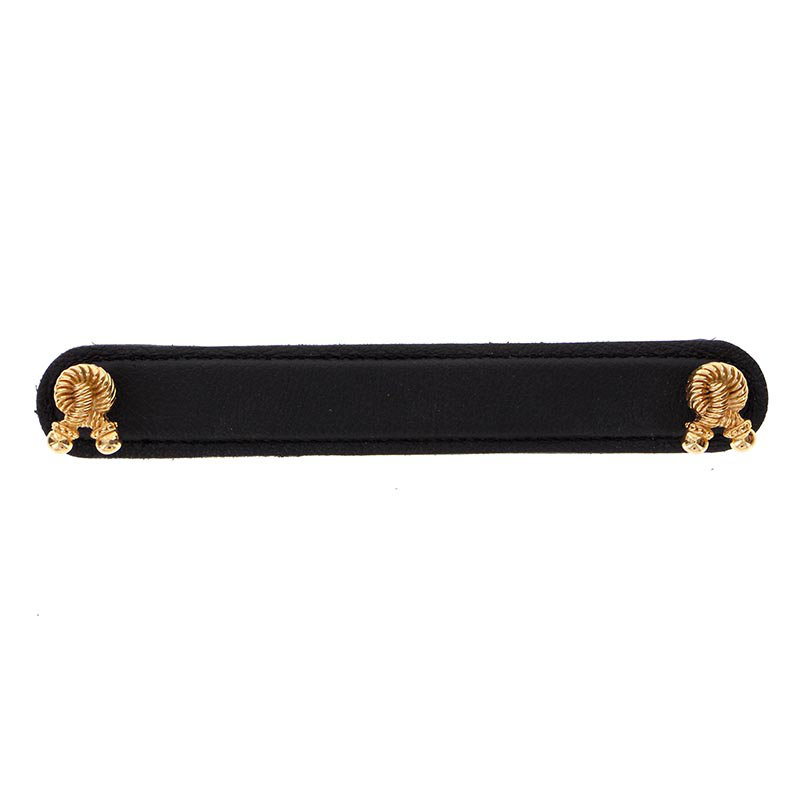 Equestre Bar Pull, 6", Polished Gold/Black