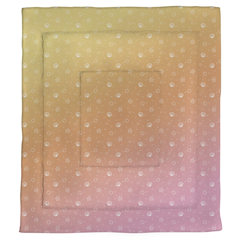 Édredon réversible simple Katelyn Elizabeth Seashell, Édredon simple TG, Rose / Orange