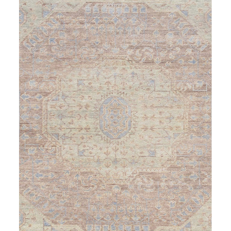Oushak Rust/L. Blue Wool Area Rug, Rectangle 12' x 14'11"