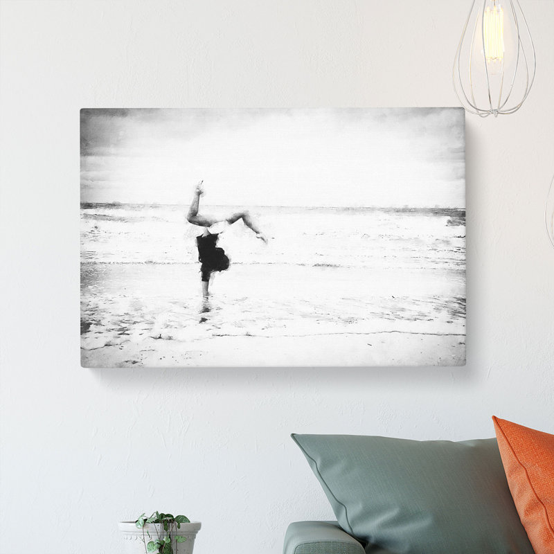 Gymnastics On The Beach Painting - Wrapped Canvas, 60cm H x 91cm W x 3cm D