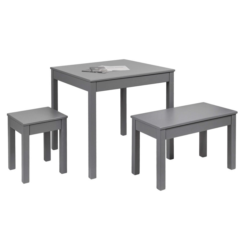 Rosalynda Solid Wood Storage Bench, 45cm H x 70cm W x 35cm D, Grey