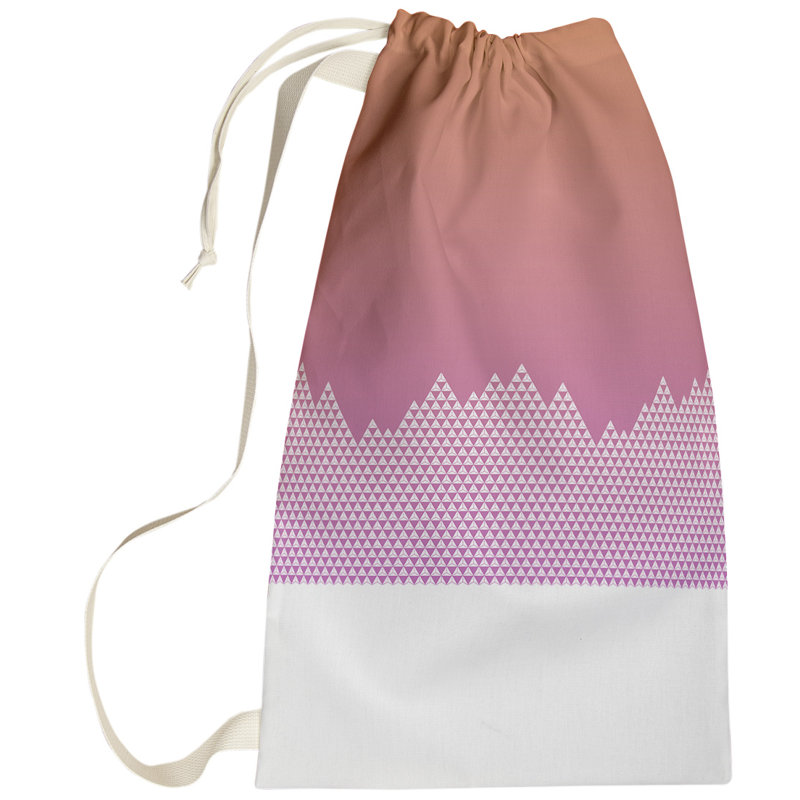 Sac à linge mountain, Petit (H 64 po x l 20 po x P 1,5 po), Orange / mauve