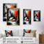 Monochère orange chalet en hiver I - paysage, art mural sur toile-113057353-113057366