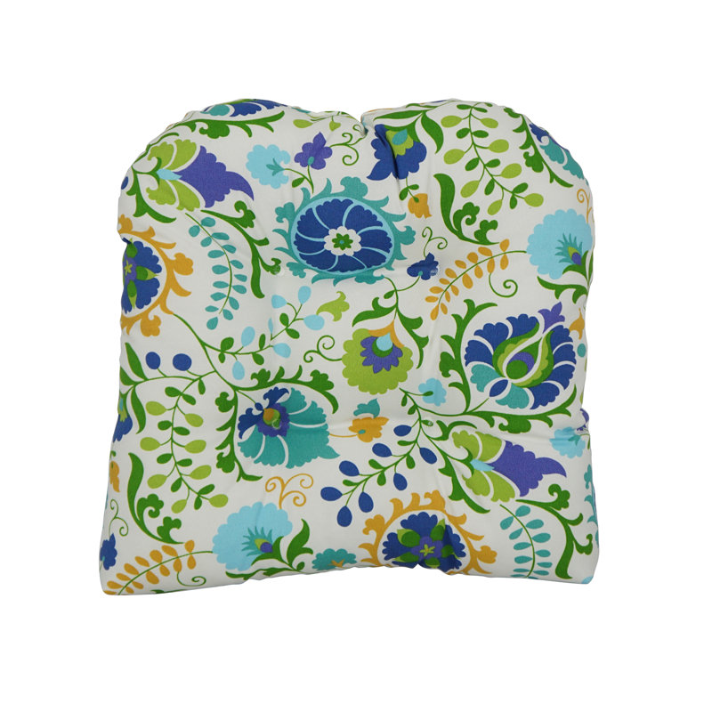 Outdoor 5'' Seat Cushion, Green/Blue