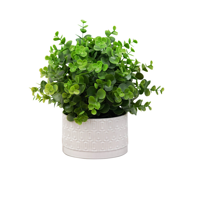 Bureau en eucalyptus artificiel en pot tribal