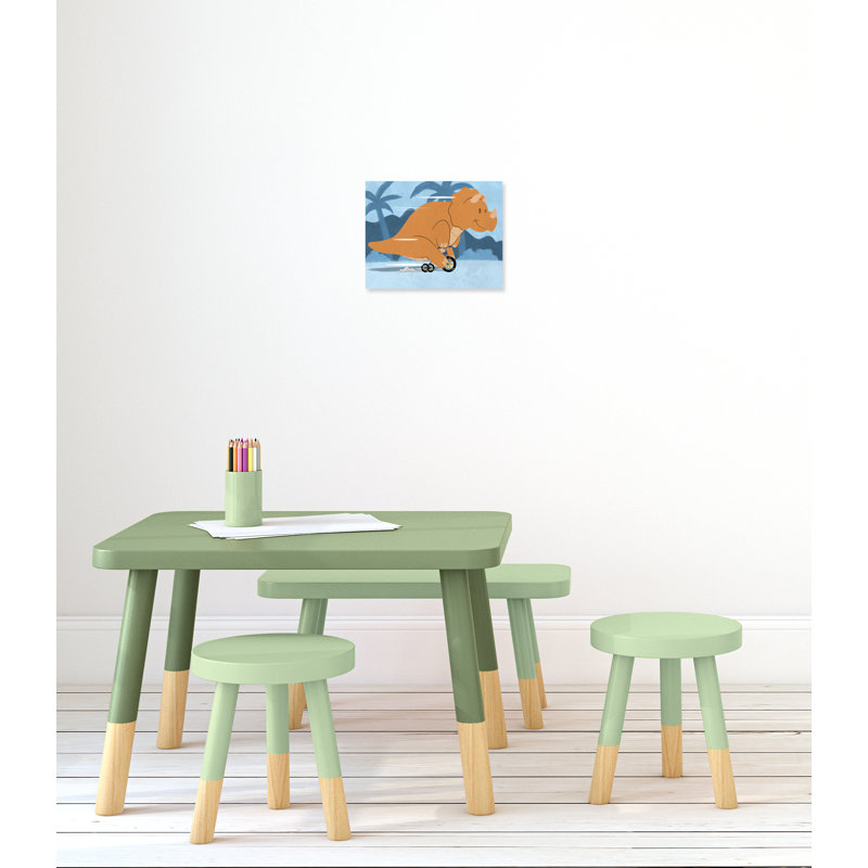 «Riding Dino 2», impression sur papier, H 11 po x l 14 po x P 1,5 po, Canevas