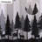 Forest Mountain RV Shower and Bath Curtain with Camper Design - Waterproof Happy Camp Pattern, Fabric Decor Set with Hooks - Grey Black, 47x64 Inches