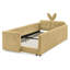 Lit plateforme tapissier simple avec tête de lit en forme d'oreille de lapin