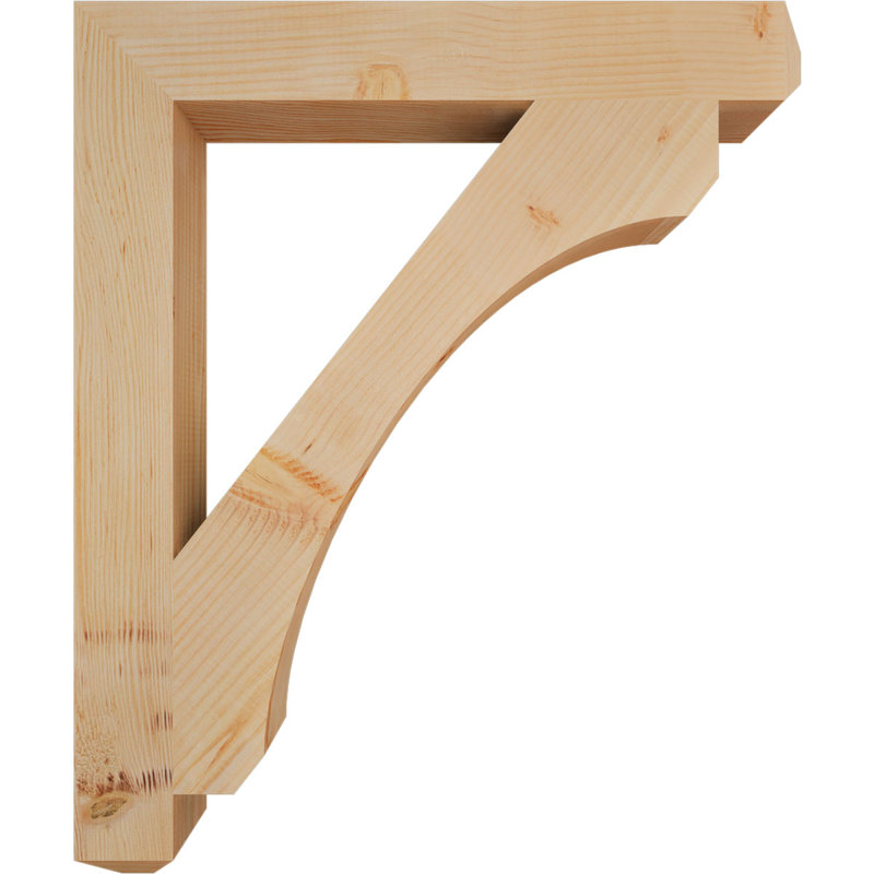 H Support en bois / corbeau, H 36 po x l 3,5 po x P 30 po, Douglas (lisse)