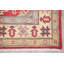 Tapis unique en laine noué à la main style Kazak rouge / beige des années 2010 de 2 pi 9 po x 4 pi Ninette