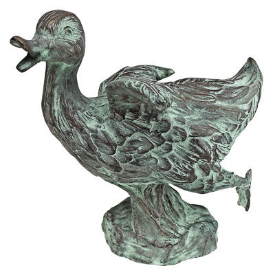 The Lindell Pond Dancing Duck Cast Garden Statue