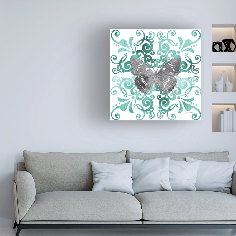 Art sur toile, tuile bolognaise à motif de bologles bolins, H 14 po x l 14 po