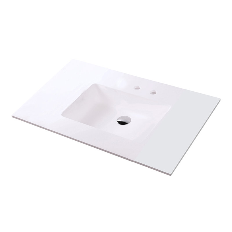 Kubitop 36'' L Bathroom Sink, 2 Hole - 4" Centers, Matte White