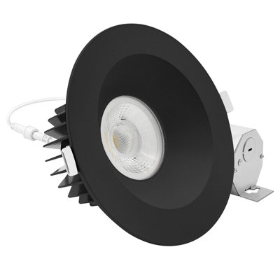 Luxrite 6 Inch LED Recessed Light, Regressed Spotlight With Round Black Trim, 22W, 1800LM, 5CCT, 38° Beam, Dimmable, Twist-N-Lock, CRI90, ETL Listed