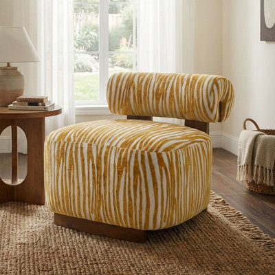 Tilton Zebra-Stripe Chenille Accent Chair