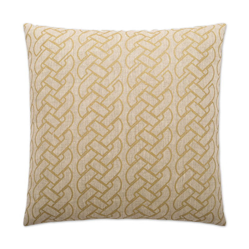 Savoy Geometric Linen Throw Pillow, Square 24"