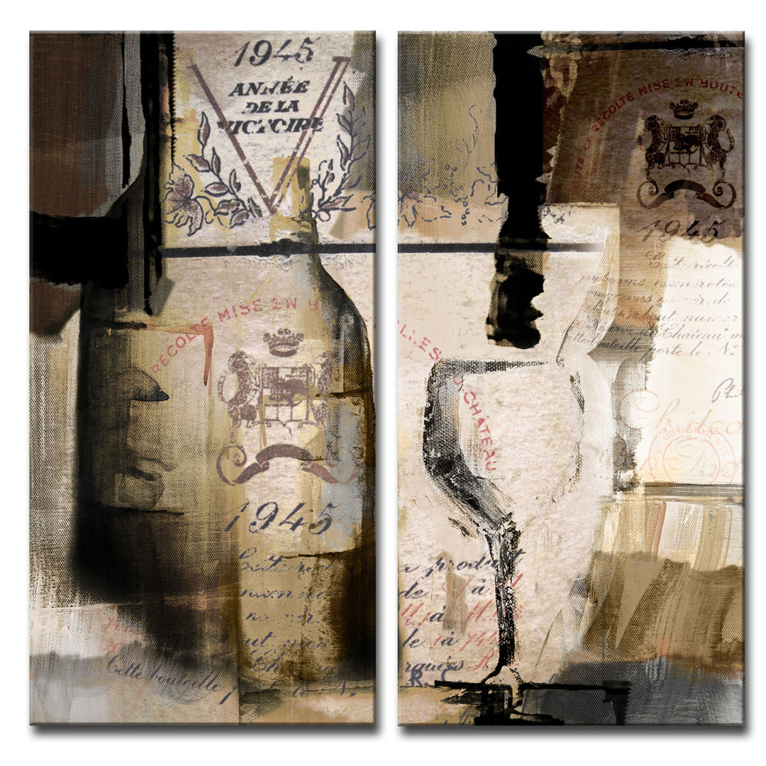 " Fine Reserve " by Ready2HangArt™ 2 - Pieces Fleur De Lis Living