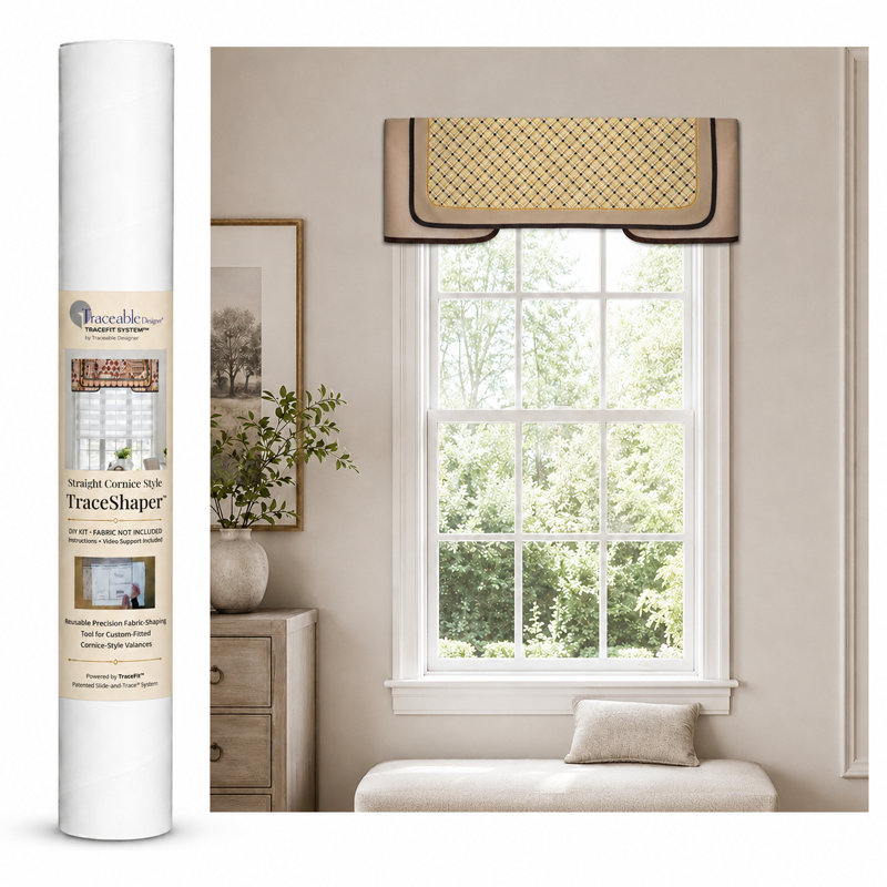 Straight Tailored Cornice Valance – Reusable Custom Window Treatment Kit