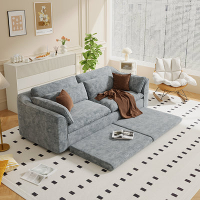 Housse de canapé en chenille de couleur unie lavable à la machine, convient aux canapés de 3 à 4 places