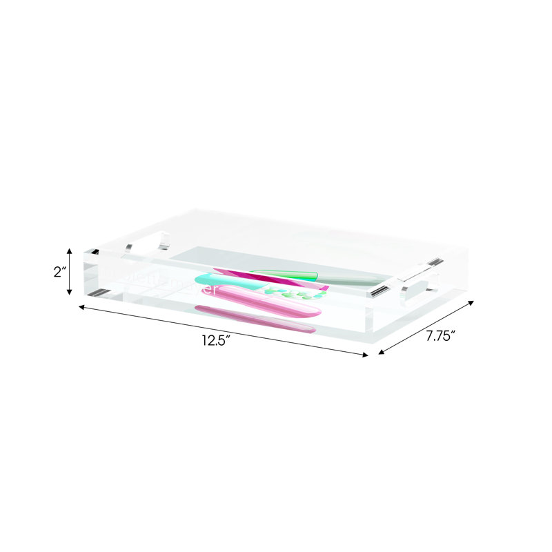 Get Millions of Followers Acrylic Rectangle Decorative Tray, 12.5"W x 7.75"D x 2"H