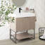Meuble-lavabo autoportant 24 po avec lavabo rectangulaire intégré sans robinet