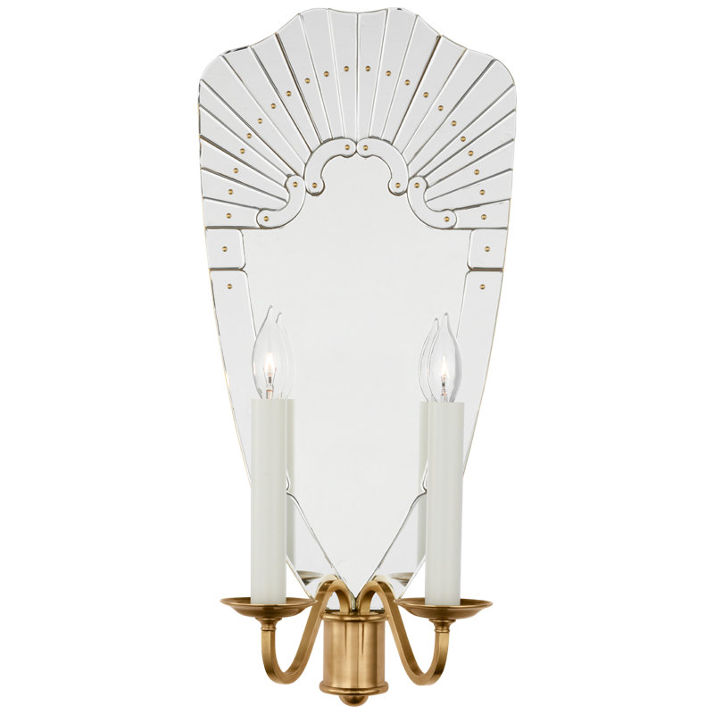 Adelaide 2 - Light Candle Wall Light, Natural Brass, 18.5" H x 8.5" W x 7.75" D
