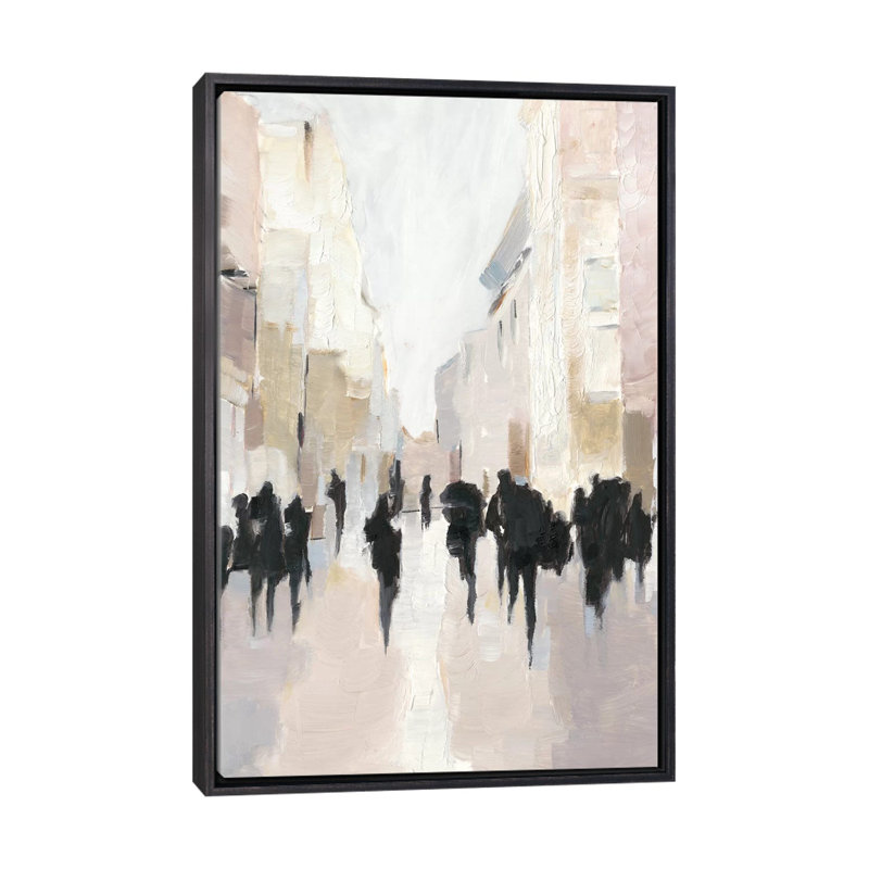 Reproduction d’art, "passing Rain I" par Ethan Harper, H 26 po x l 18 po x 1,5 po, Toile avec cadre noir patiné, Pas de tapis