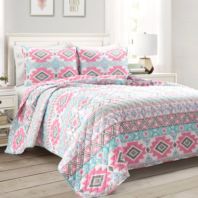 Ensemble de courtepointe réversible en microfibre Navajo