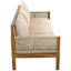 Canapé de patio droit en acacia de 73,2 pouces de large avec coussins-906944804