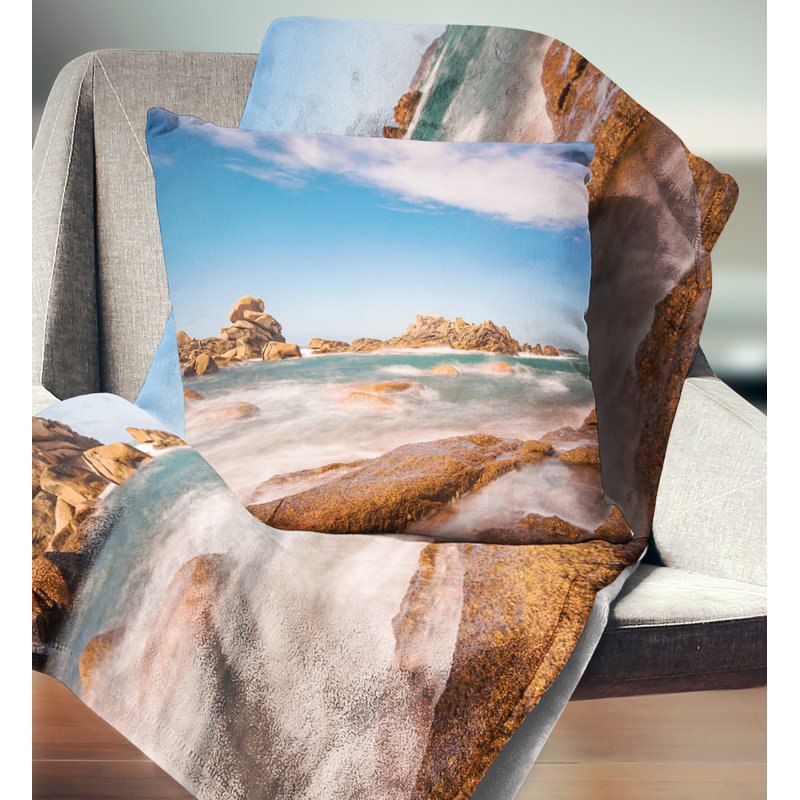 Coussin Atlantic Atlantic Cost in Brittany, 16 po x 1 po, Coussin décoratif