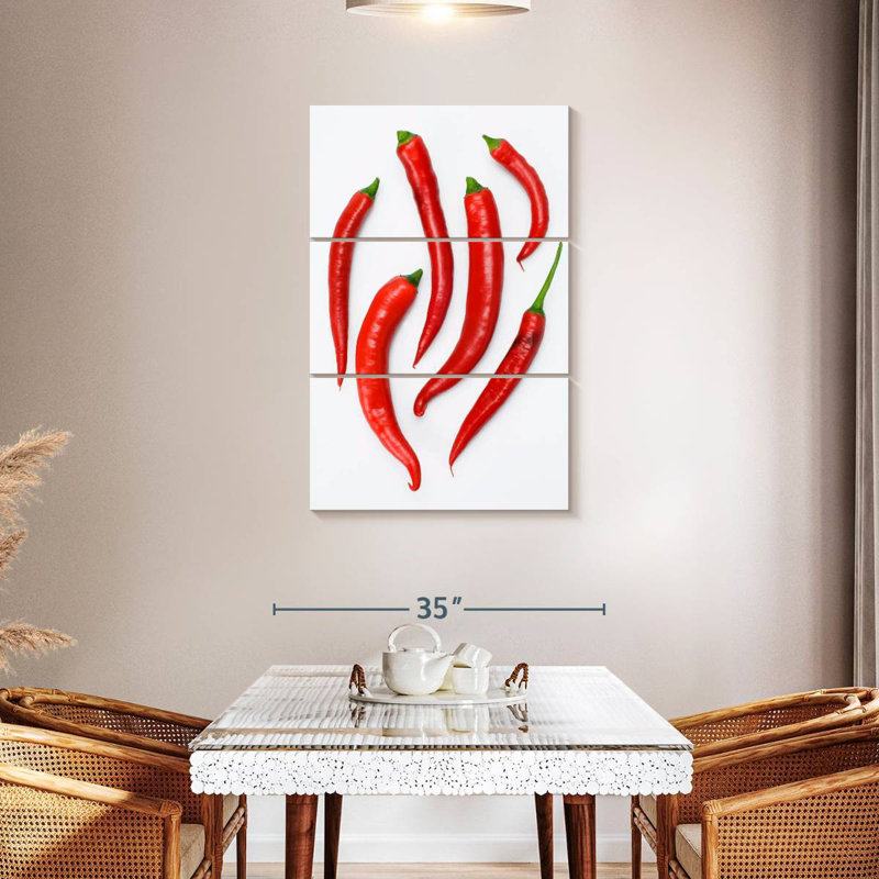 Yarlin Spicy Red Chili Peppers, 45" H x 28" W