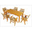 Table de salle à manger en bois imitation teck texturé pour l'extérieur-1978433045