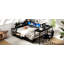 Structure de lit d'angle simple avec bibliothèque et 2 tiroirs de rangement sous le lit, lit moderne avec éclairage à DEL et station de charge, interchangeable gauche et droite-620539475