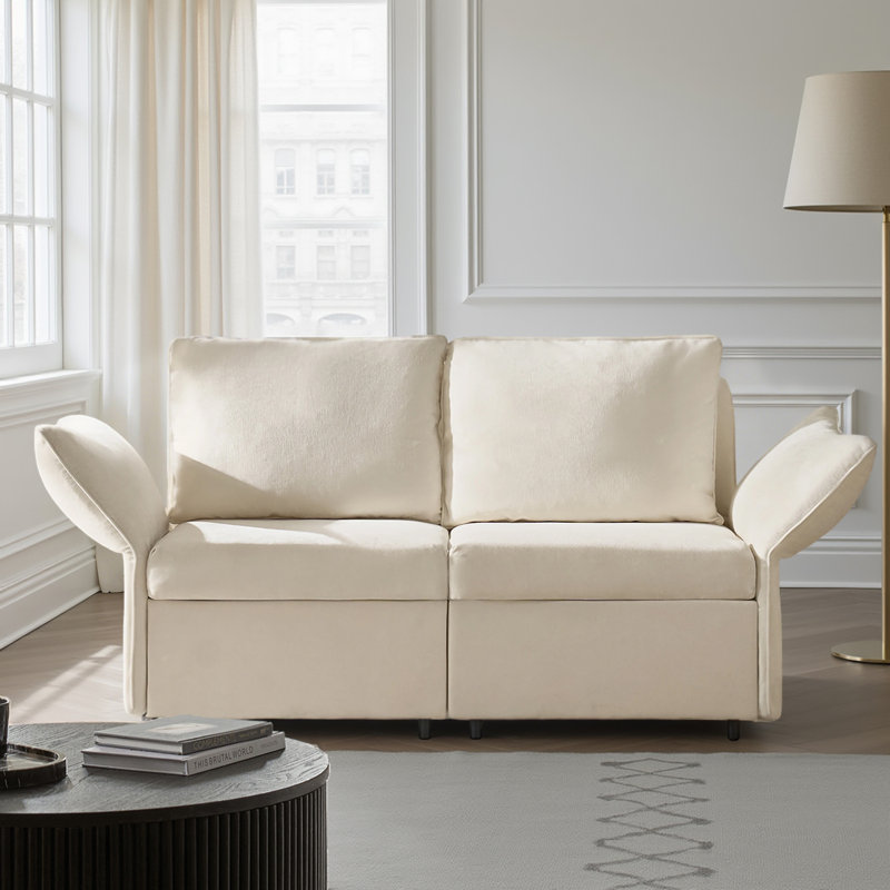 Woodring 2-Piece Upholstered Sectional, Beige