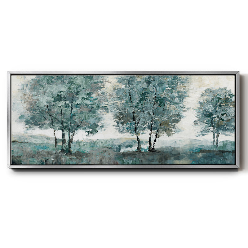 Teal Sentinel- Framed Canvas, 20" H x 50" W