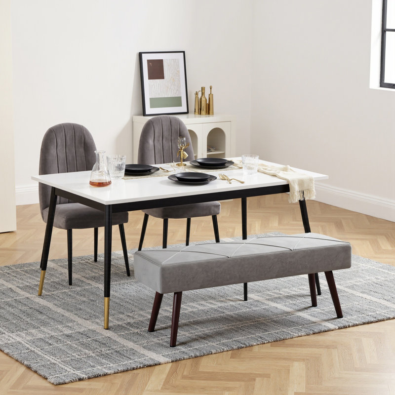 Banc rembourré en velours Lameer