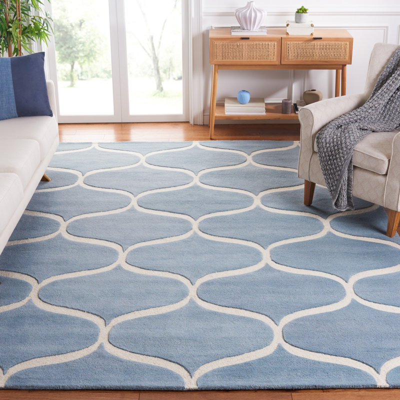 Cannen Hand Tufted Wool Geometric Rug, Rectangle 8' x 10'