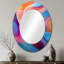 Transitionnel rose et bleu formes II - grand miroir mural ovale sur métal-1226475738