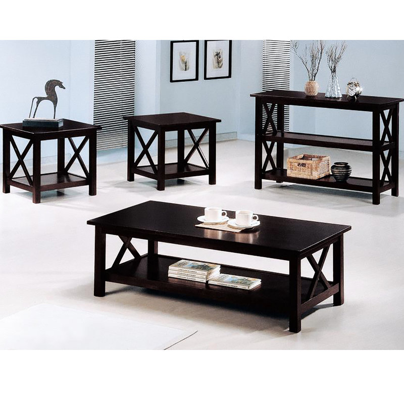 Table d'appoint Dark 3 avec rangement en bois et tables d'apparence